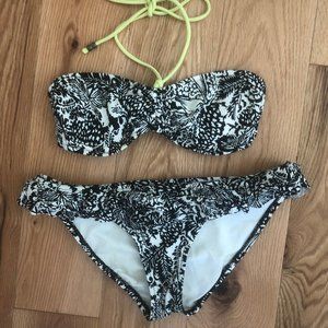 American Eagle Black & White Bandeau Bikini